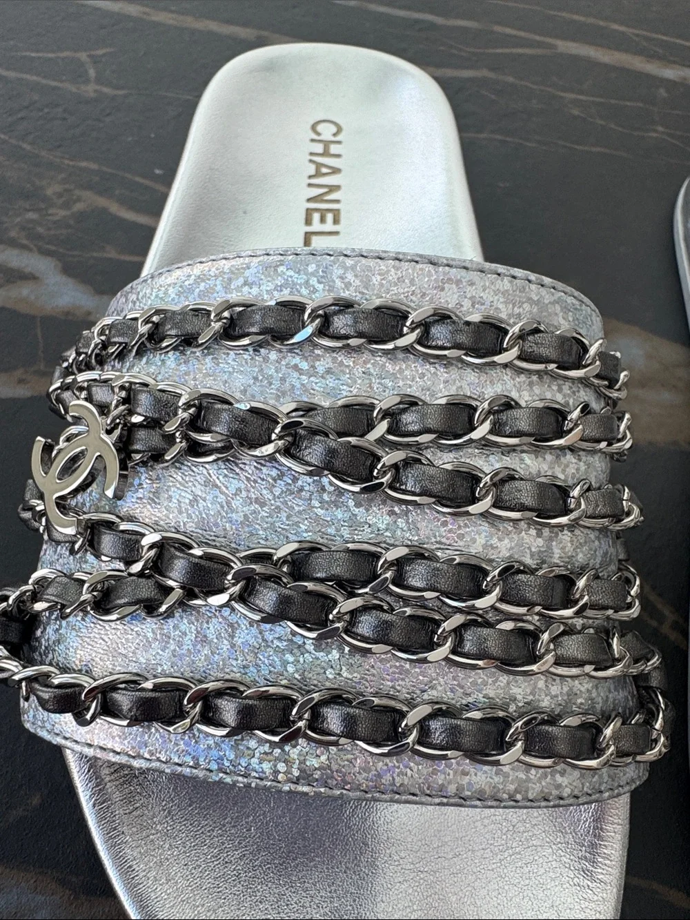 CHANEL slide sandals